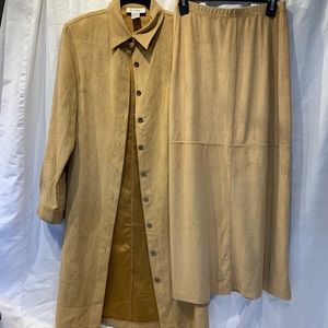 Suede Like Duster and Skirt